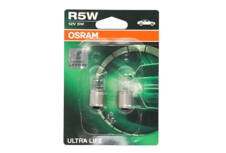 Лампа розжарювання R5W 12V 5W BA 15s Ultra Life (blister 2шт) (вир-во) OSRAM 5007ULT-02B