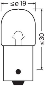 Лампа розжарювання R5W 12V 5W BA 15s Ultra Life (blister 2шт) OSRAM 5007ULT-2BL