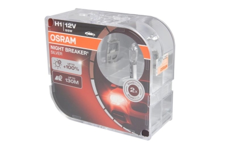 Автолампа Night Breaker Silver H1 P14,5s 55 W прозрачная OSRAM 64150NBSHCB