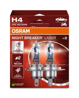ЛАМПА H4 12V 60/55W P43T Box NIGHT BREAKER LASER NG OSRAM 64193NL-2HB