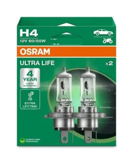 Автолампа Osram H4 12V 60/55W P43T к/т 2 шт OSRAM 64193ULT2HB
