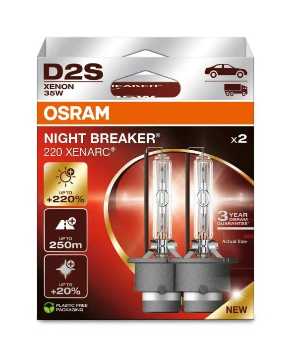Лампа ксенонова D2S XENARC NIGHT BREAKER LASER Next Gen 35Вт, PK32d-2 (+220) компл.(вир-во) OSRAM 66240XN2-2HB (фото 1)