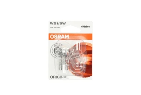 Автолампа Osram Original W21/5W W3x16q 5 W 21 W прозрачная OSRAM 751502B