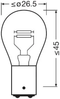 Автолампа Osram Ultra Life P21/5W BAY15d 5 W 21 W прозрачная OSRAM 7528ULT