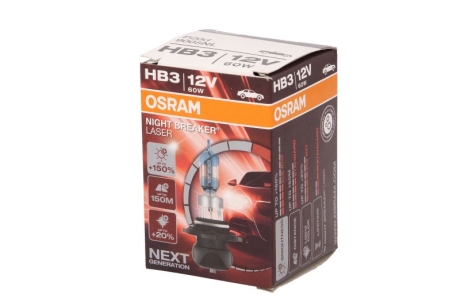 Лампа фарна HB3 60W 12V P20D NIGHT BREAKER LASER next generation (+150) (вир-во) OSRAM 9005NL