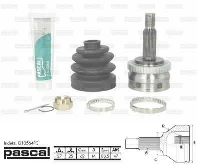 Шарнір привідного валу PASCAL G10564PC