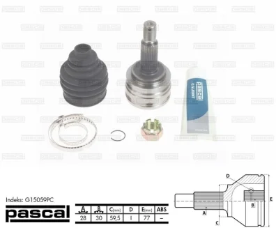Шарнір привідного валу PASCAL G15059PC