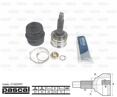 Шарнир приводного вала PASCAL G18009PC