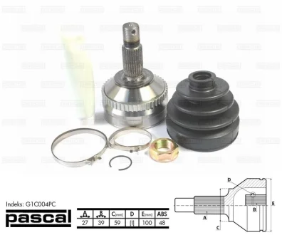 Шарнир приводного вала PASCAL G1C004PC