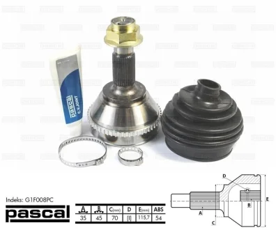 Шарнир приводного вала PASCAL G1F008PC
