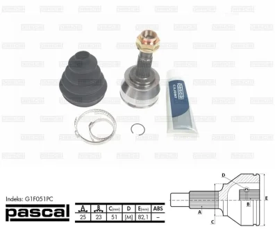 Шарнир приводного вала PASCAL G1F051PC