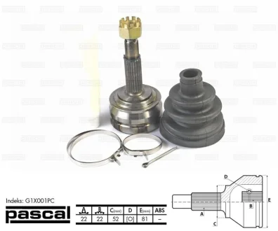 Шарнир приводного вала PASCAL G1X001PC