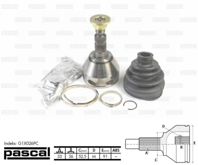 Шарнир приводного вала PASCAL G1X026PC