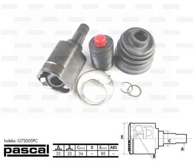 Шарнир приводного вала PASCAL G72005PC