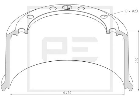 Гальмівний барабан PE AUTOMOTIVE 04642500A