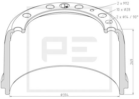 Гальмівний барабан PE AUTOMOTIVE 14606900A