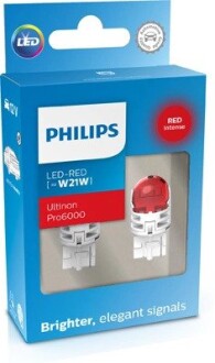 W21W LED red Ultinon Pro6000 PHILIPS 11065RU60X2