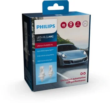 Лампа світлодіодна LED H4 12/24V Ultinon Pro9200 +400% 18W 5800K (комплект) (вир-во Philips) PHILIPS 11342U92X2