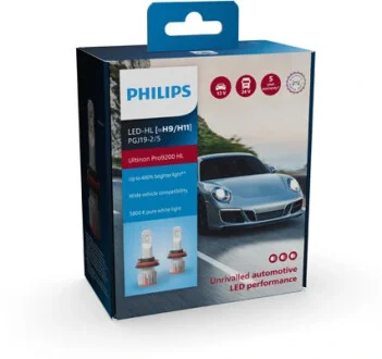 Лампа світлодіодна LED H11 12/24V Ultinon Pro9200 +400% 16W 5800K (комплект) (вир-во Philips) PHILIPS 11362U92X2