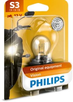 Автолампа S3 15 W прозрачная PHILIPS 12008BW