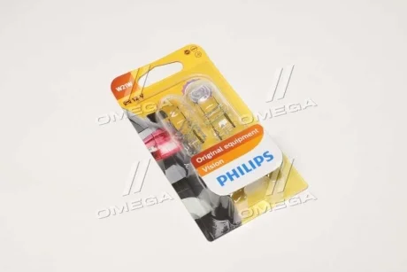 Лампа розжарювання W21W 12V W3x16q 2шт bliste VISION (вир-во Philips) PHILIPS 12065B2
