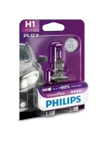 Лампа розжарювання H1 12V 55W P14,5s VisionPlus (вир-во) PHILIPS 12258VPB1