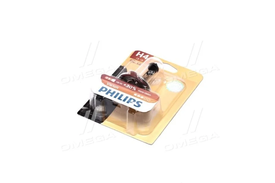 Автолампа Philips Vision H4 P43t-38 55 W 60 W прозрачная PHILIPS 12342PRB1 (фото 1)