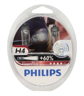 Лампа розжарювання H4VisionPlus12V 60/55W P43t-38 (вир-во) PHILIPS 12342VPS2