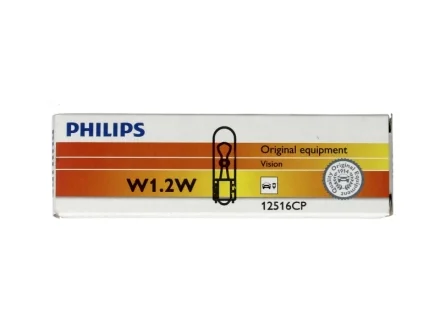 Автолампа Philips Vision W1,2W W2x4,6d 1,2 W прозрачная PHILIPS 12516CP