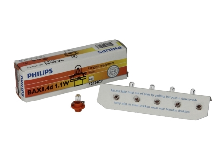 Лампа розжарювання BAX BX8,4d Orange 12V 1.1W (вир-во) PHILIPS 12624CP