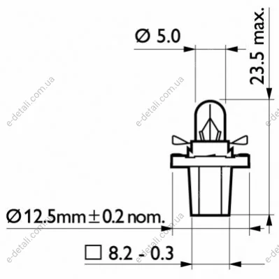 Автолампа Philips Vision BAX B8,5d 1,5 W прозрачная PHILIPS 12637CP (фото 1)