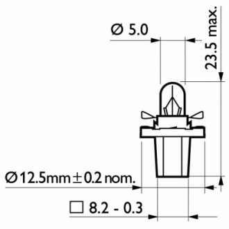 Лампа розжарювання BAX B8,5d Beige 12V 1.5W (вир-во) PHILIPS 12637CP