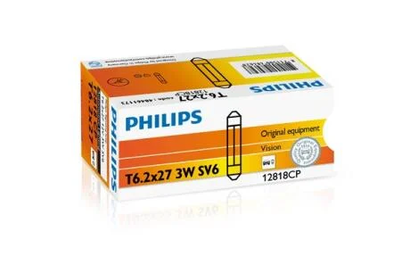 Автолампа Philips Vision T6,2x27 SV6 3 W прозрачная PHILIPS 12818CP