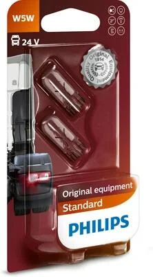 Автолампа Philips W5W W2,1x9,5d 5 W прозрачная PHILIPS 13961B2 (фото 1)