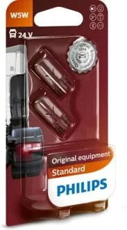 Автолампа Philips W5W W2,1x9,5d 5 W прозрачная PHILIPS 13961B2