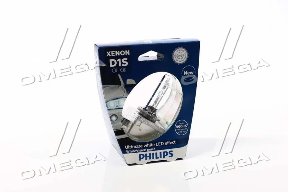 Лампа ксенонова D1S 85V 35W P32d-3 WhiteVision gen2 5000K (вір-во Philips) PHILIPS 85415WHV2S1 (фото 1)