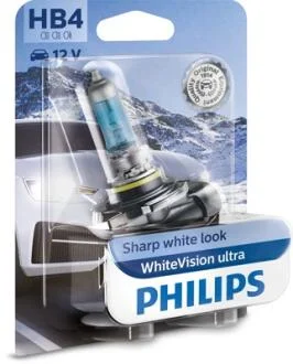 Автолампа Philips WhiteVision Ultra HB4 P22d 51 W синяя PHILIPS 9006WVUB1