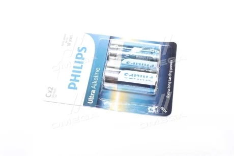Батарейка LR14/ C Ultra Alkaline (Blister 2шт) (вир-во Philips) PHILIPS LR14E2B/10