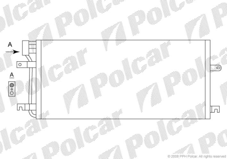 Радиатор кондиционера 2.5TDI 10V, 2.5MPI 10V, 1.9TD 8V VW T4 90-03 Polcar 9566K8C2 (фото 1)