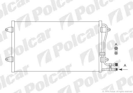 Радиатор кондиционера 2.5TDI 10V, 2.8TDI 12V VW LT28-55 96-06 Polcar 9571K8C1S