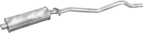 Глушник, алюміній. сталь, середн. частина Opel Kadett 84-91 1.2S/1.3N/1.3S/1.4/1.6 kombi POLMOSTROW 17.25 (фото 1)