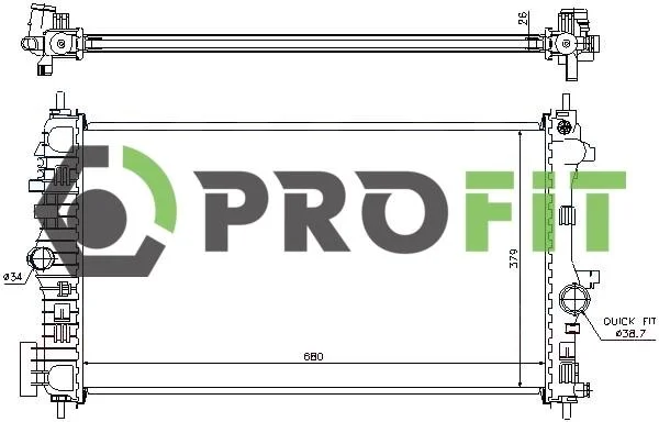 Радіатор охолоджування PROFIT 1740-0387 (фото 1)