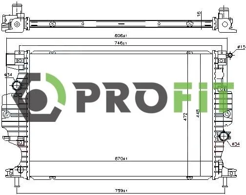 Радіатор охолоджування PROFIT 1740-0399 (фото 1)