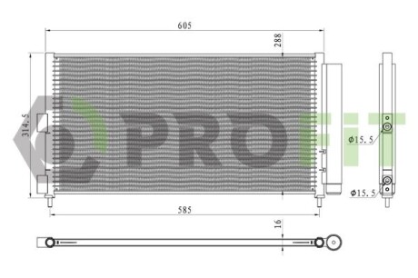 Конденсер кондиціонера PROFIT 1770-0184