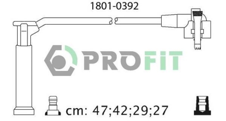 Комплект кабелів високовольтних PROFIT 1801-0392 (фото 1)