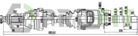 Полуось PROFIT 2730-0636