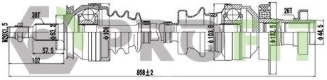 Полуось PROFIT 2730-1066