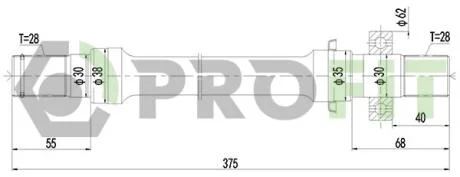 Полуось PROFIT 2730-3036