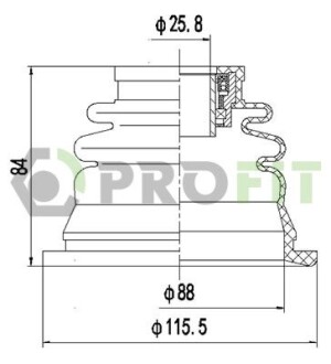 Пыльник ШРКШ резиновый + смазка PROFIT 2810-0030 XLB