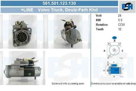 Стартер Deutz-Fahr Khd 5.5 kw PSH 561501123130